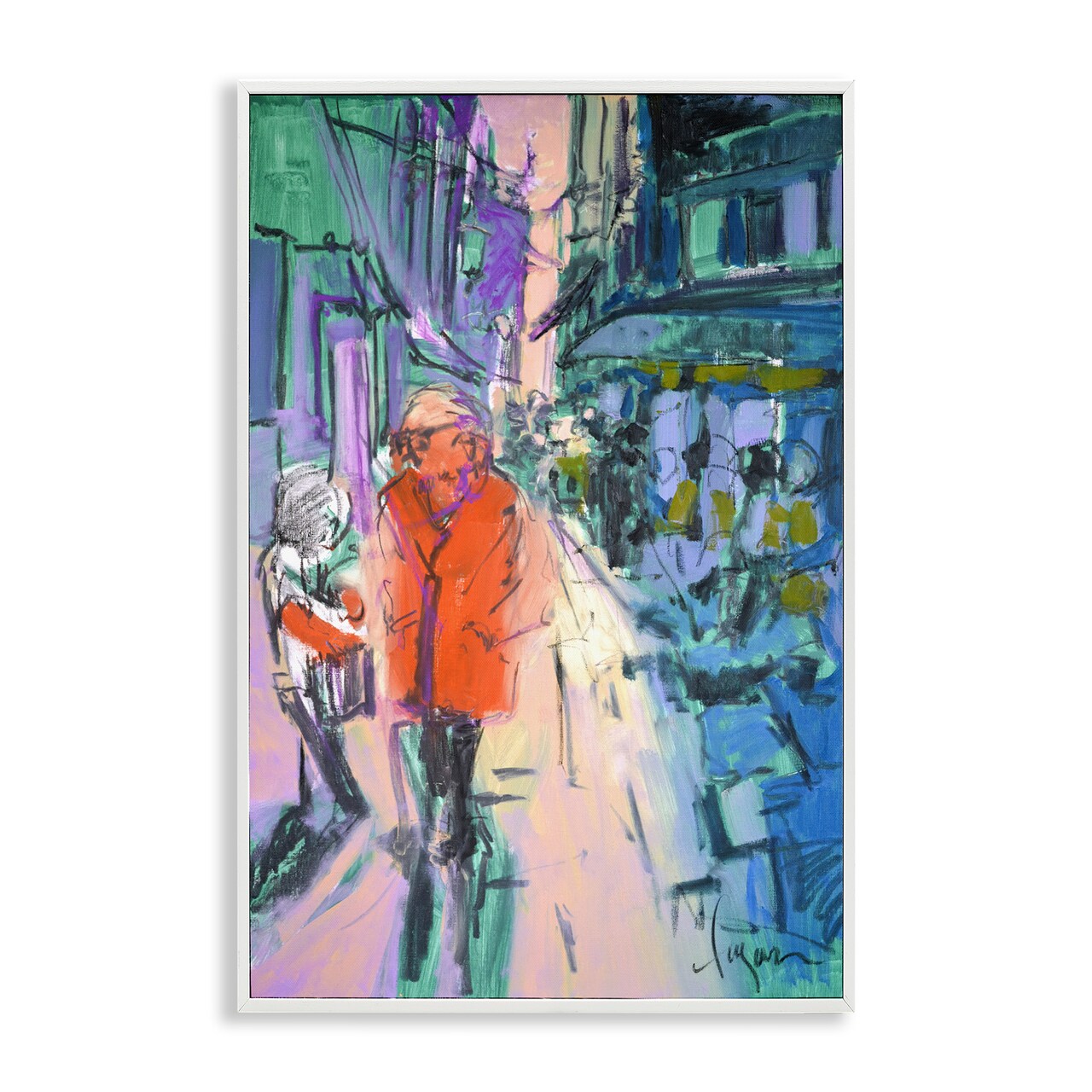 Stupell Industries Strolling City Streets Framed Giclee Wall Art Design by June Erica Vess